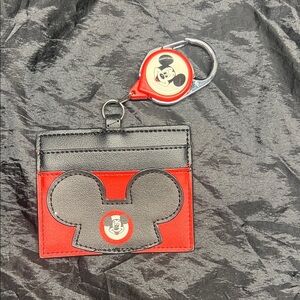 Disney Parks Loungefly Mickey Mouse retractable Wallet Holder